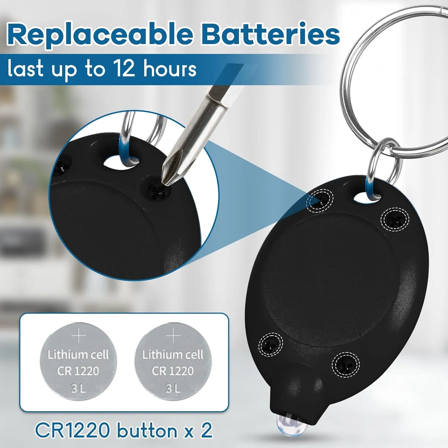 24 PCS LED Keychain Flashlight Mini Keychain Light Ultra Bright Tiny Flashlight Small Portable Light Battery Powered with Key Ring for Outdoor Activities and Emergency Lightning, Black Shell