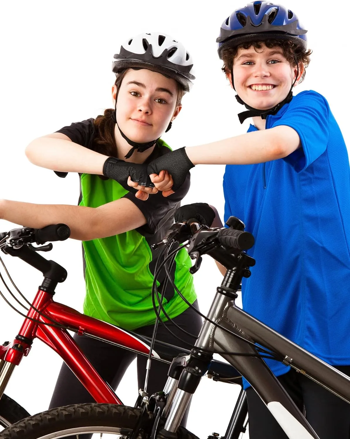 3 Pairs Kids Bike Gloves Kids Half Finger Fingerless Workout Gloves Non-Slip Gel for Bike Motorcycle