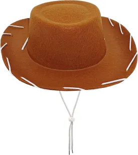 4E's Novelty Child Brown Cowboy Hat for Toddlers & Kids Felt - Kid Cowboy Costume Hat for Boys & Girls Ages 3 4 5 Year Old Halloween Costume