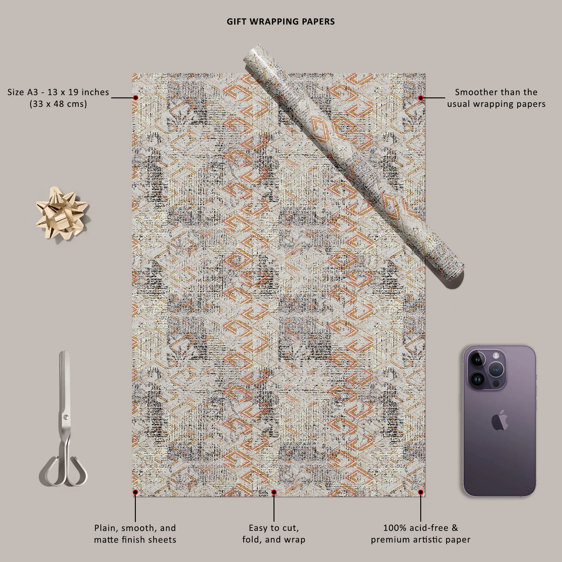 Abstract Grunge Pattern Art & Craft Gift Wrapping Paper