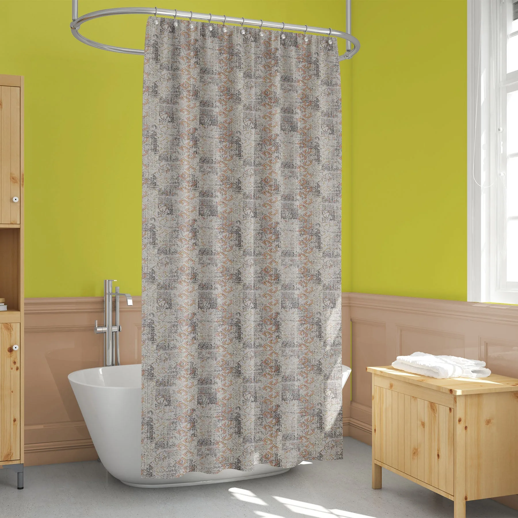Abstract Grunge Pattern Washable Waterproof Shower Curtain