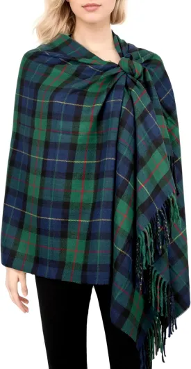 Achillea Long & Wide Scottish Clan Tartan Plaid Cashmere Feel Shawl Wrap Winter Warm Scarf 80" x 30"