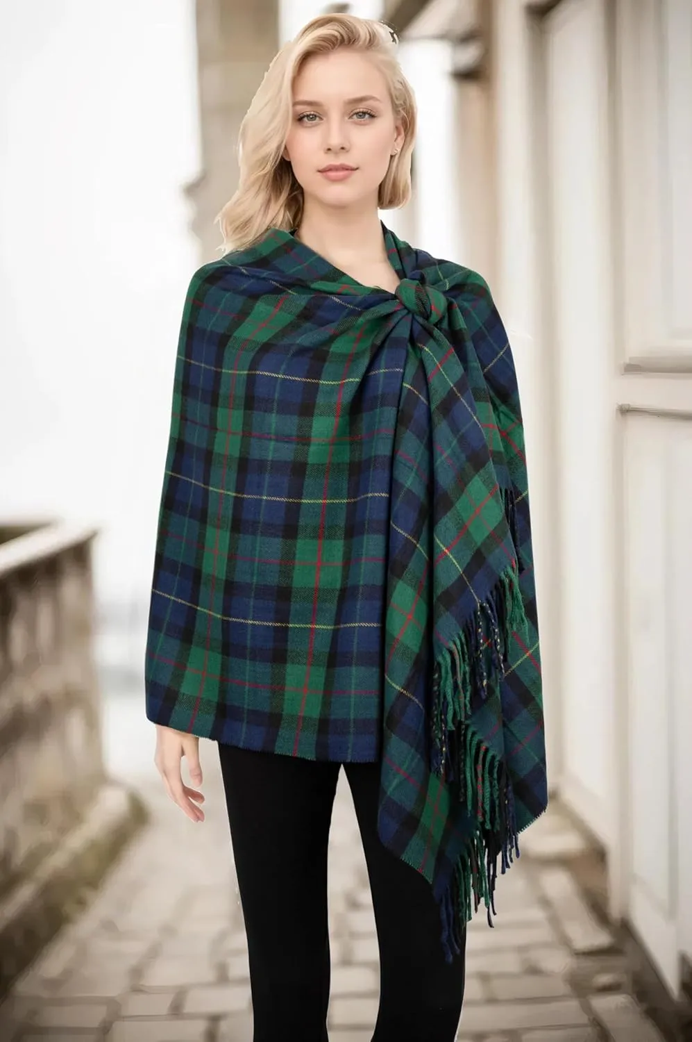 Achillea Long & Wide Scottish Clan Tartan Plaid Cashmere Feel Shawl Wrap Winter Warm Scarf 80" x 30"