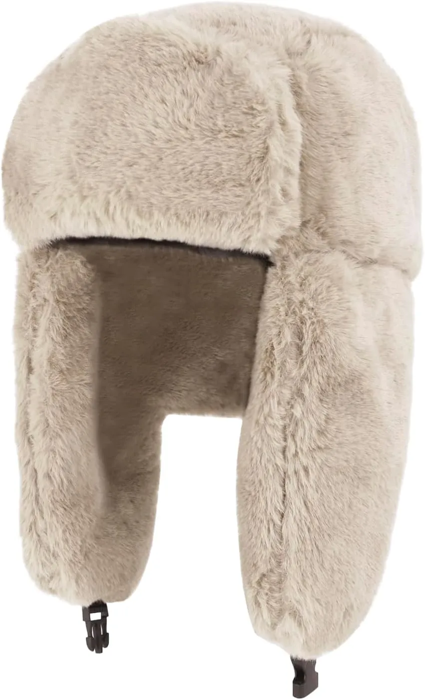 Adults Winter Cozy Plush Ushanka Russian Hat Windproof Full Hood Earflap Hat Warm Cold Proof Ski Hunting Cycling Trapper Hats