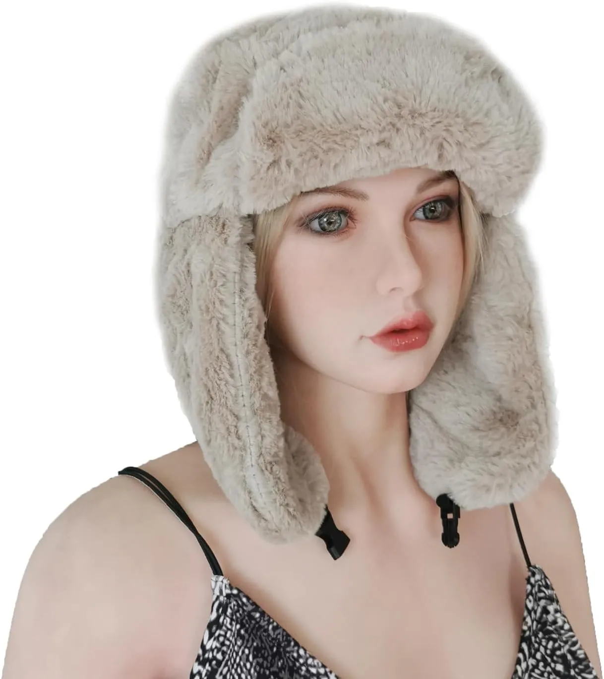 Adults Winter Cozy Plush Ushanka Russian Hat Windproof Full Hood Earflap Hat Warm Cold Proof Ski Hunting Cycling Trapper Hats