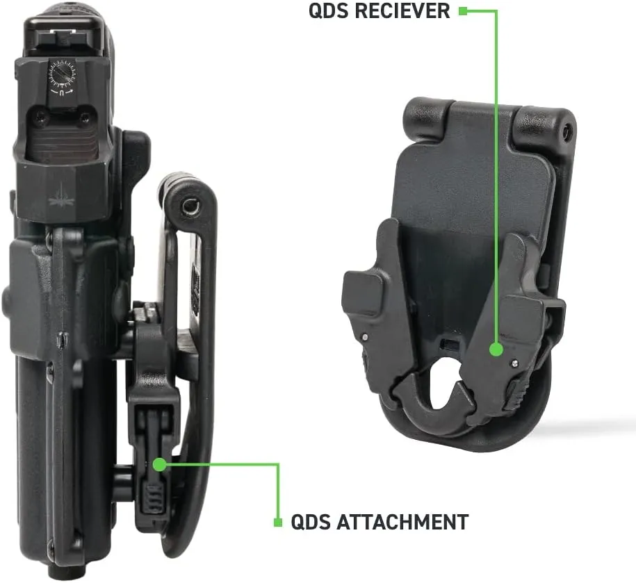 Alien Gear Rapid Force Level 2 OWB Holster  Locking Belt Slide  Right Hand  Compatible with Sig Sauer and Glock Models  No Light, Compact Light, and Large Light Options  Matte Black