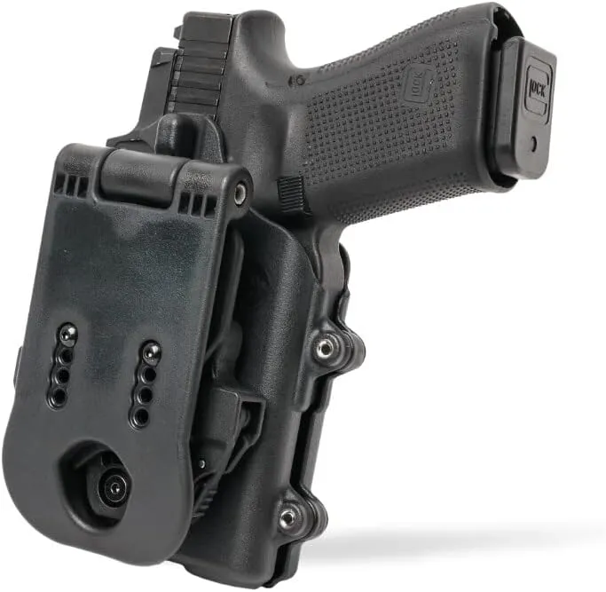 Alien Gear Rapid Force Level 2 OWB Holster  Locking Belt Slide  Right Hand  Compatible with Sig Sauer and Glock Models  No Light, Compact Light, and Large Light Options  Matte Black