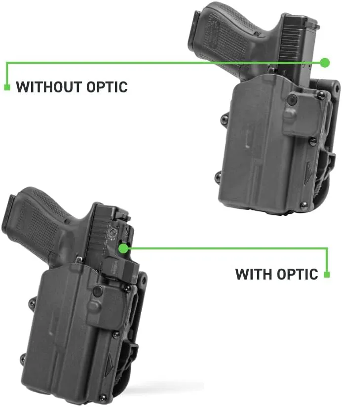 Alien Gear Rapid Force Level 2 OWB Holster  Locking Belt Slide  Right Hand  Compatible with Sig Sauer and Glock Models  No Light, Compact Light, and Large Light Options  Matte Black