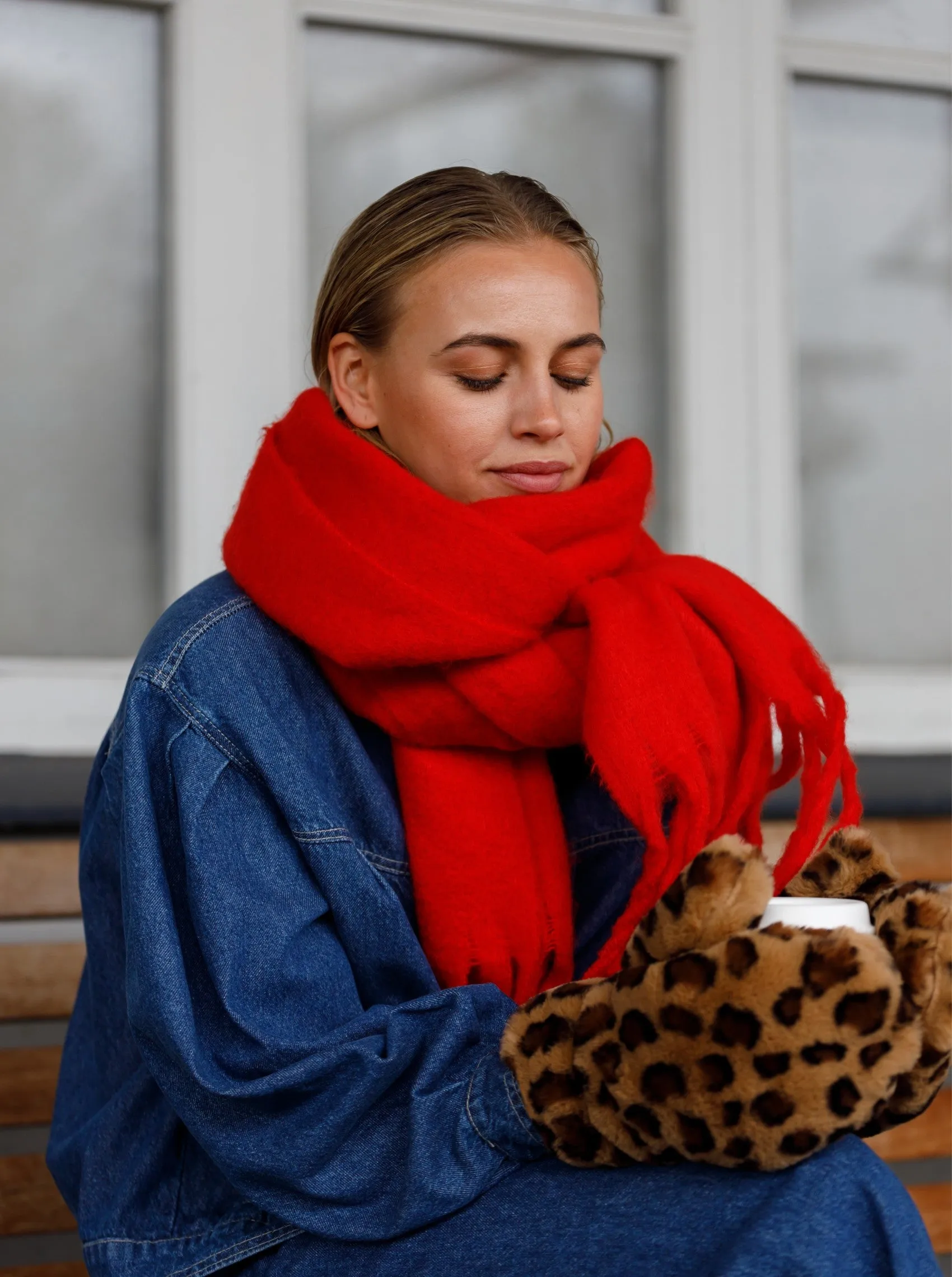 BCLORRAINE soft scarf - Red
