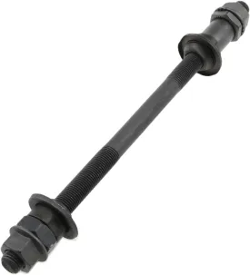 Bike Axle 190MM Bicycle Multiple Speed Rear Hub Axle 3/8 Inch Black 26 TPI Hub Shaft Conical Lock Nut Washer Kit -1PCS