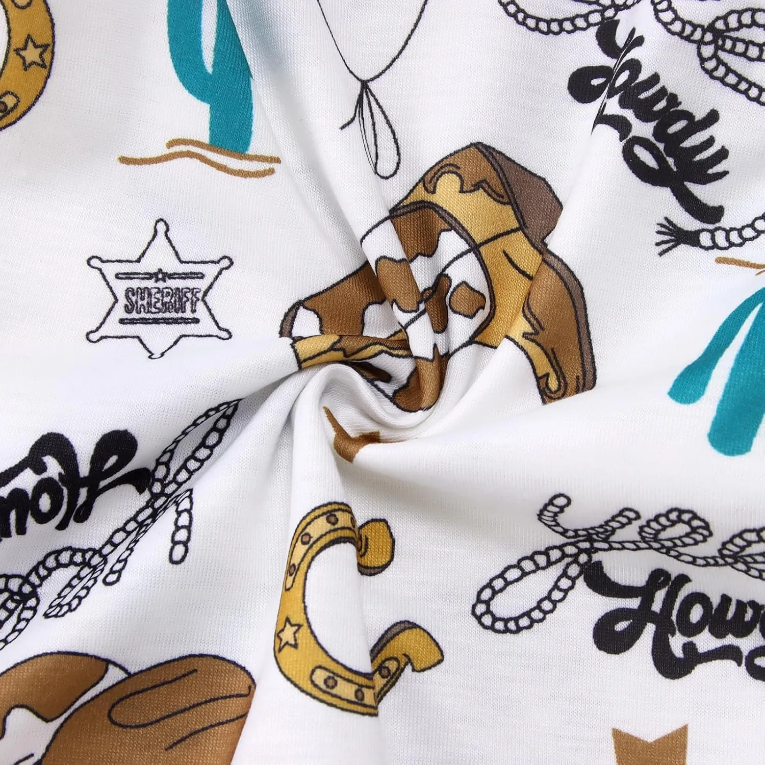 BOUTIKOME Infant Baby Boy Outfit Retro Cowboy Partner Howdy Graphic Romper Newborn Onesie Jumpsuit Hat 2Pcs Set
