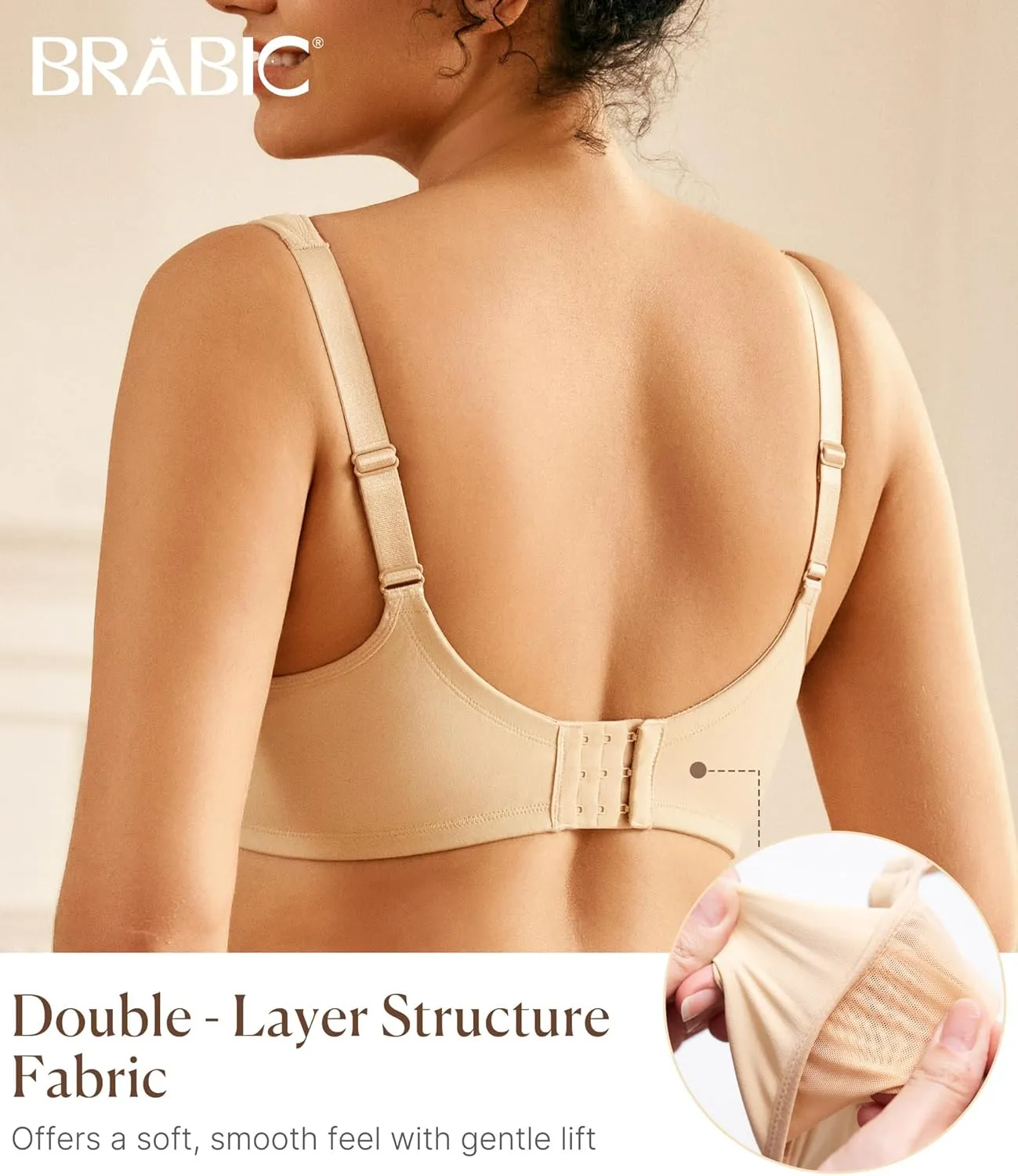 BRABIC Minimizer Bras for Women Full Coverage with Supportive Underwire Unlined Plus Size Seamless Bra for Heavy Breast
