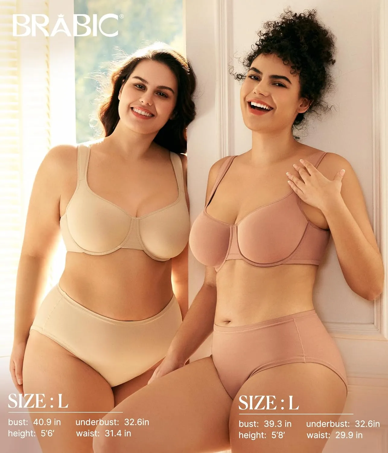 BRABIC Minimizer Bras for Women Full Coverage with Supportive Underwire Unlined Plus Size Seamless Bra for Heavy Breast