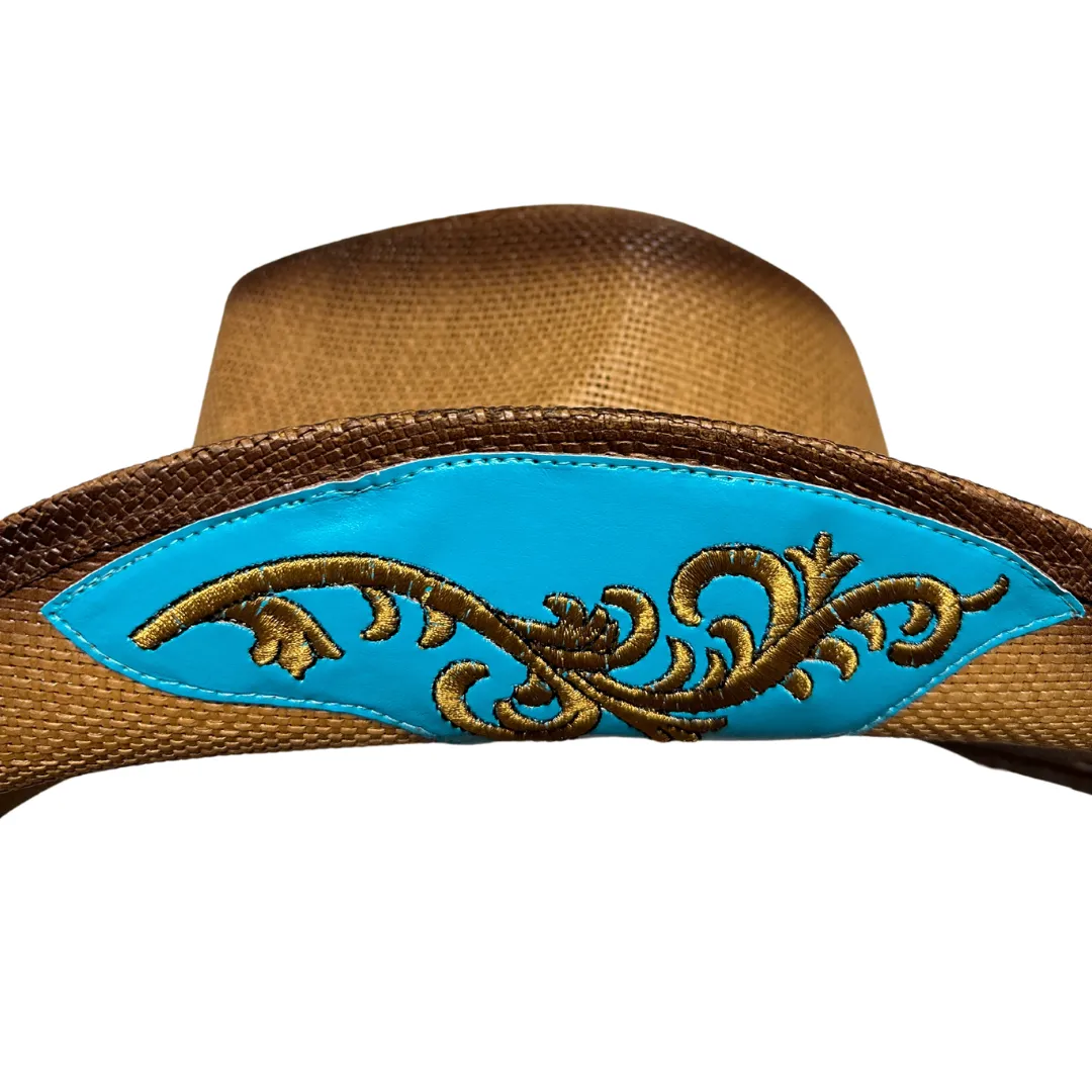 Brown Cowboy Hat with Turquoise Band ST-118U