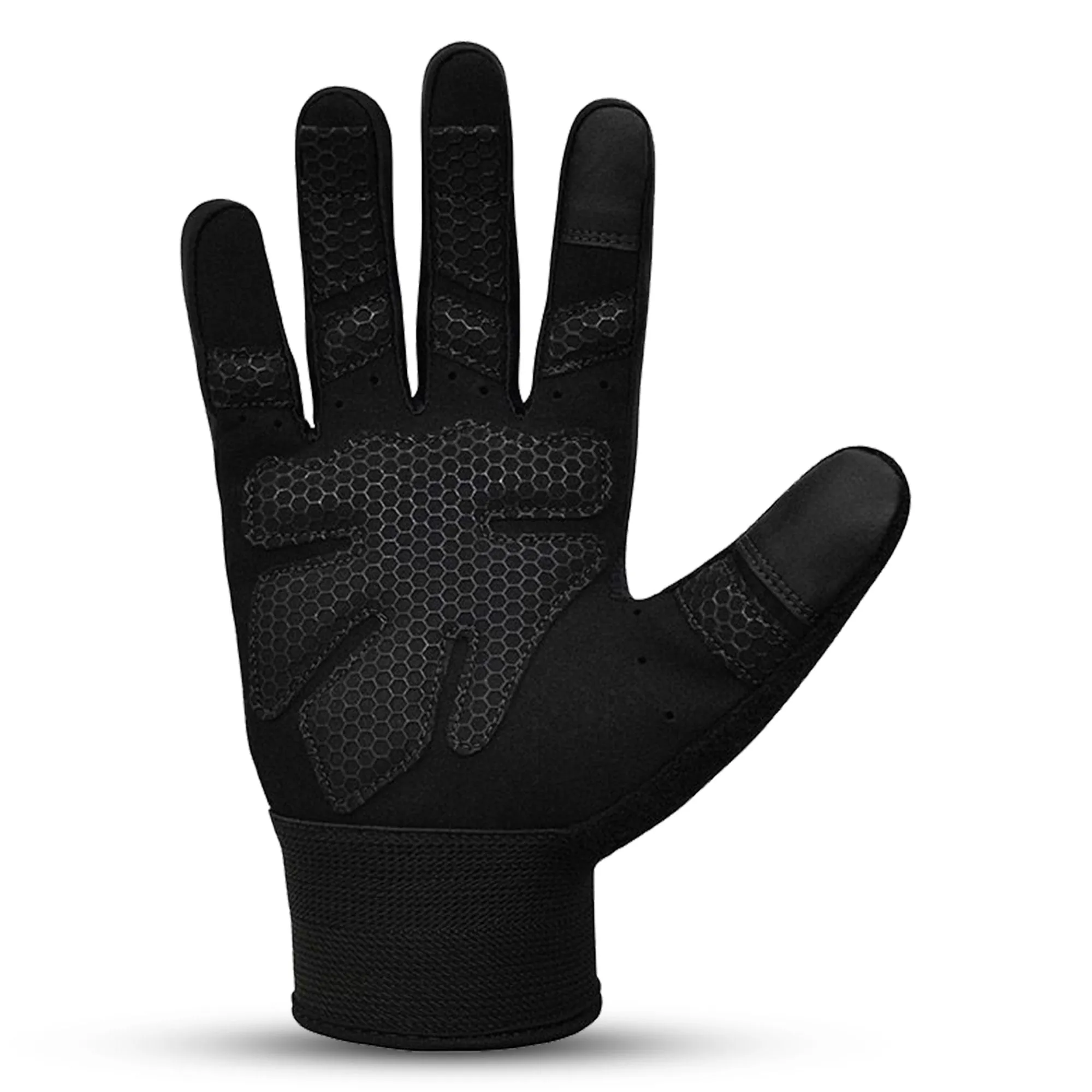 BWB Black / Blue Waterproof Full Finger Hiking & Running Gloves
