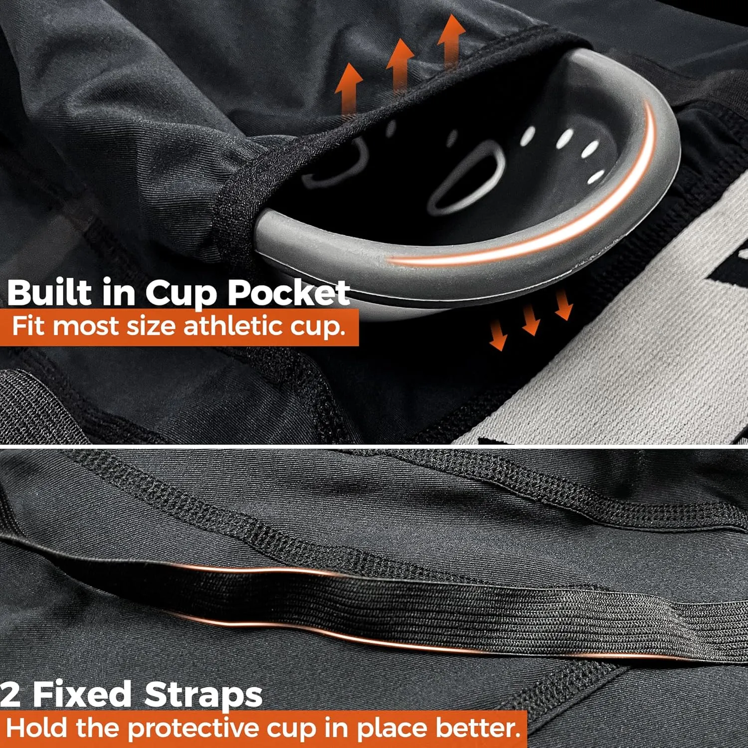 COOLOMG Mens Compression Shorts with Cup Athletic Sliding Underwear for Baseball Football MMA Lacrosse Field Hockey