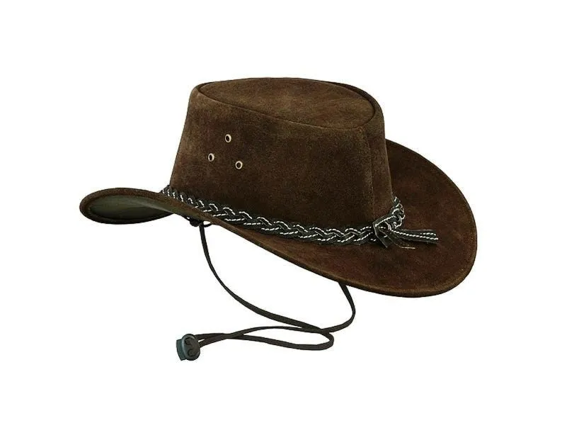 Cowboy Hat Outback Hat Unisex Western-Style Hat For Men Chocolate Suede Hat For Women Gift For Him Gift For Her