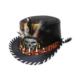Cultural Chief Father Teeth Style Leather Top Hat