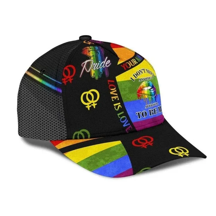 Custom Pride Cap For Gay, Pride Hastage Rainbow Lgbt All Over Printed Baseball Cap Hat, Les Gifts
