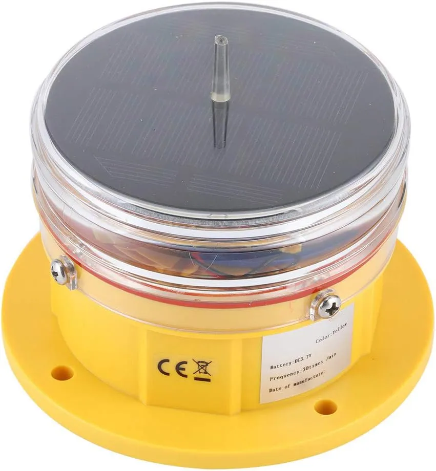 Dilwe Solar Ship Light Barge Safety Beacon Light, Boat Flashing Light with Our Solar Beacon Light Navigation Lights