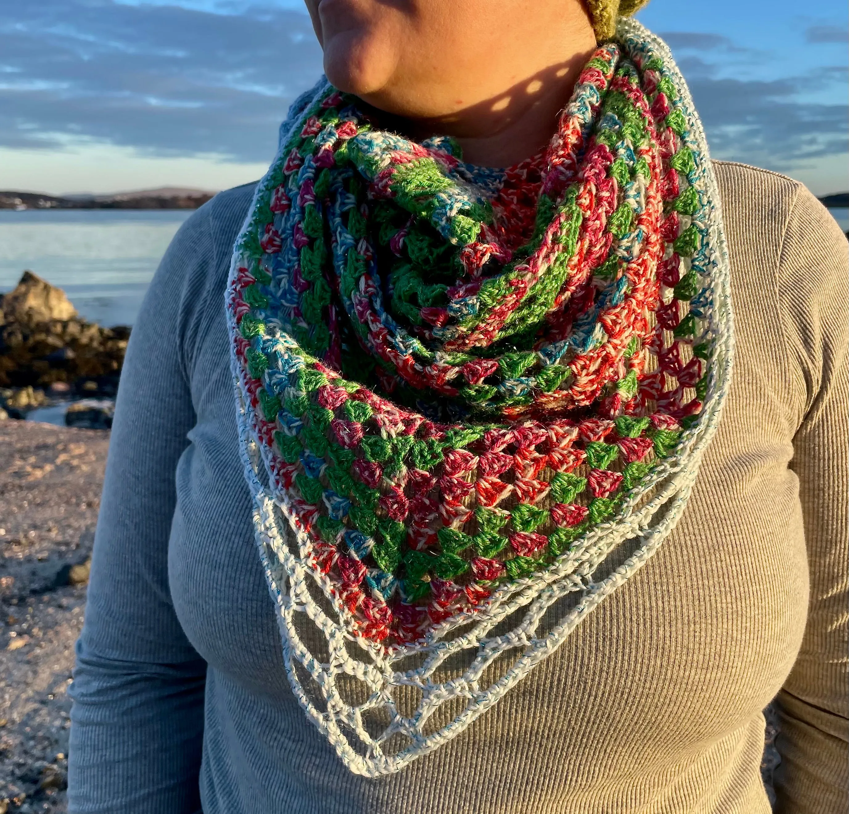 Fairy Lights Crochet Shawl or Scarf