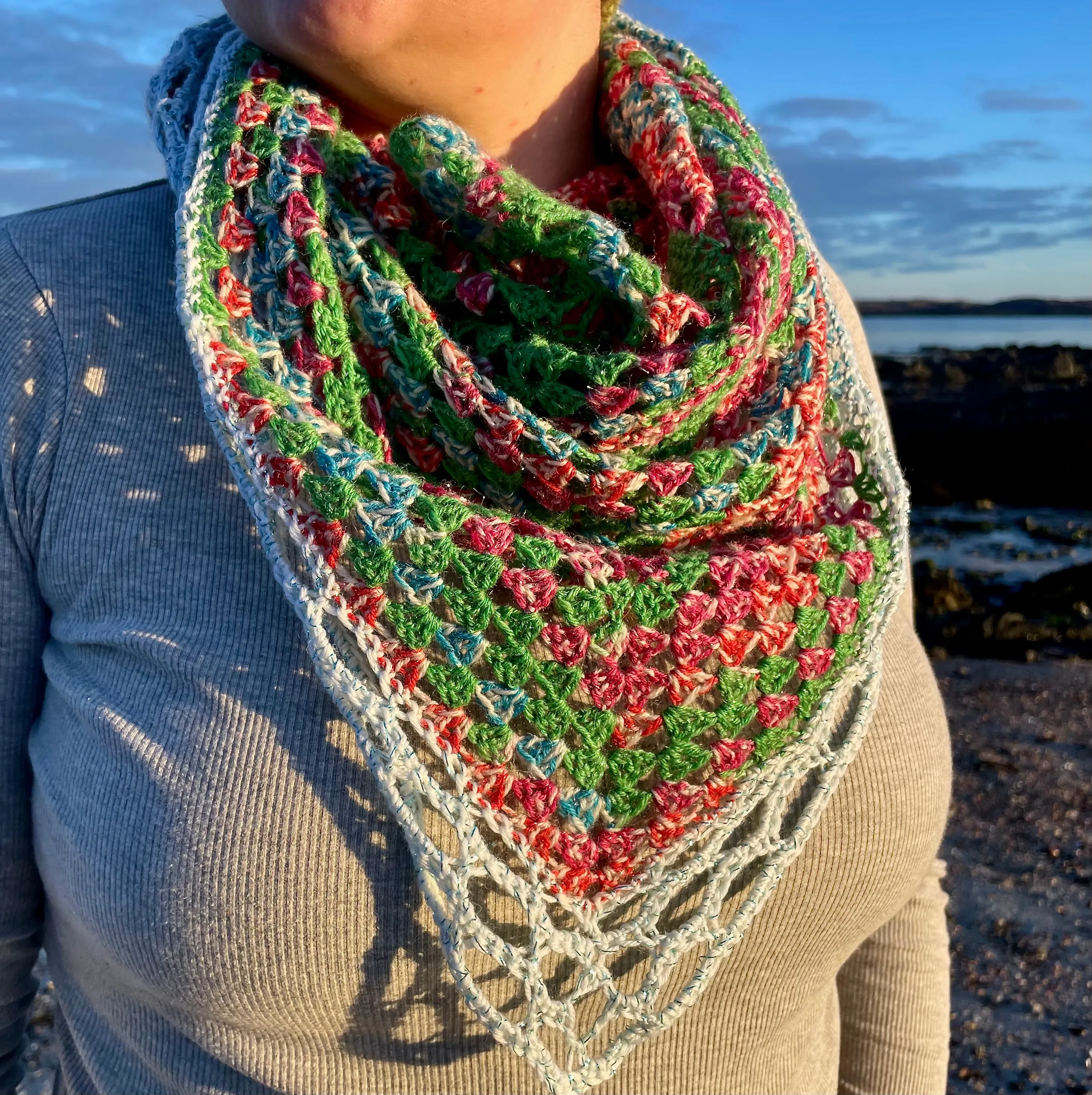 Fairy Lights Crochet Shawl or Scarf