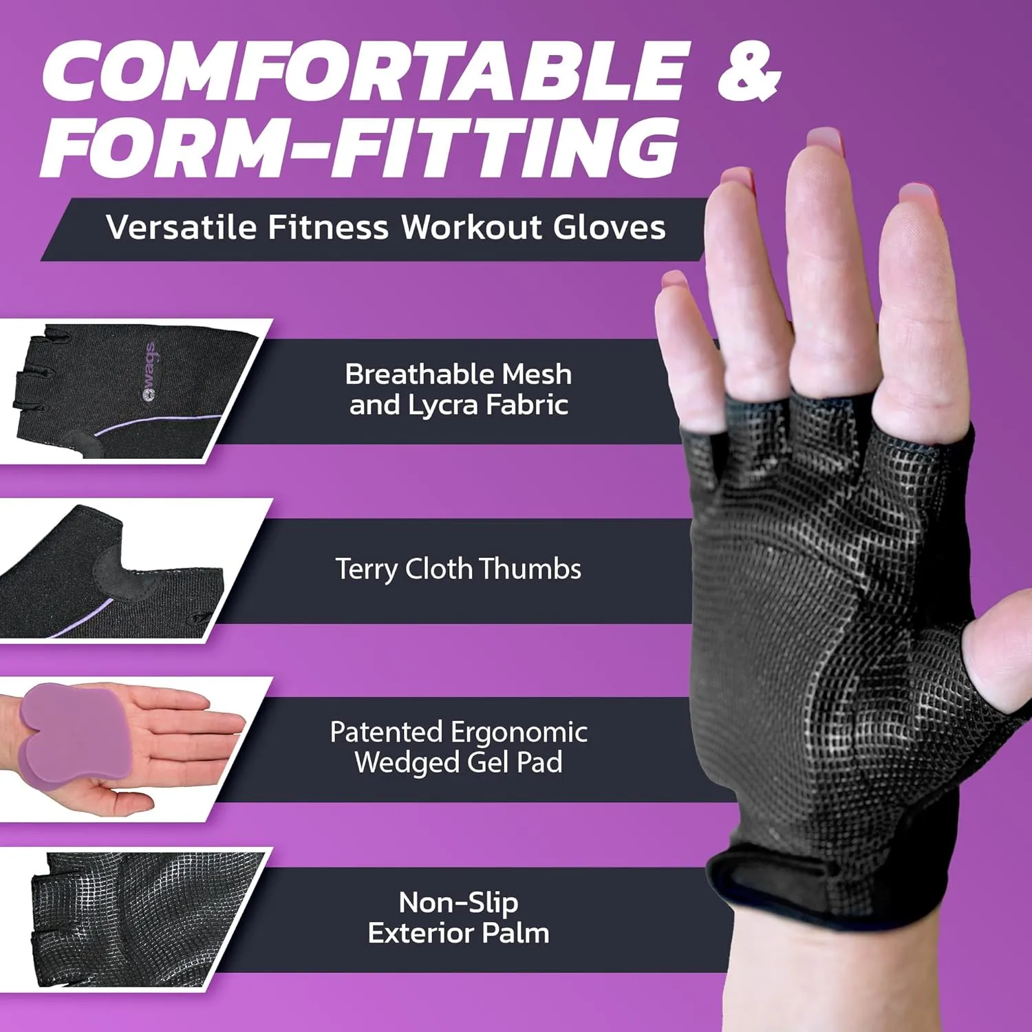 Fitness Gloves for Women & Men with Wrist Support, Workout & Strength Training Gloves, Gym Accessories for Ladies/Men, & Weight Lifting Gloves