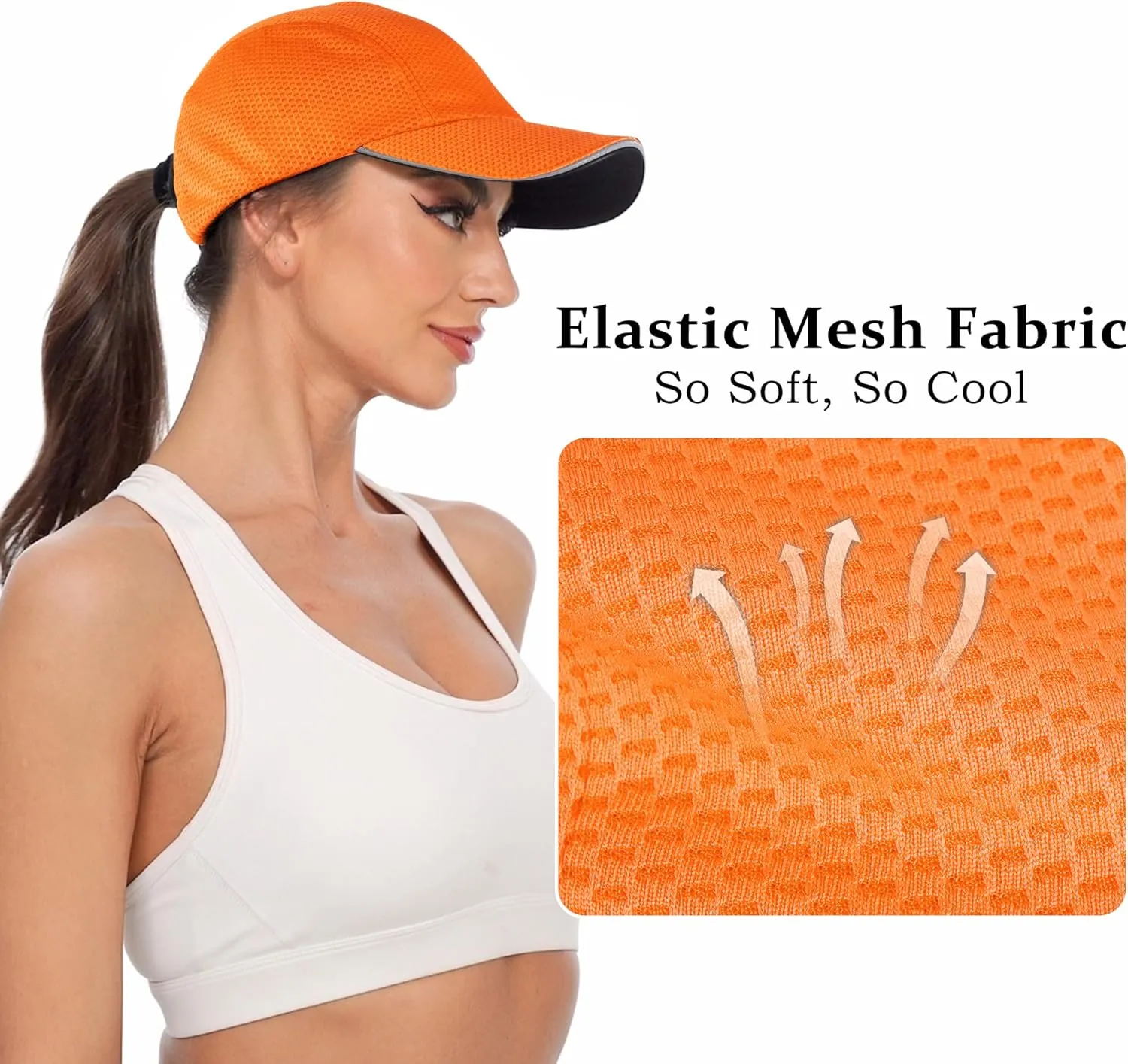 GADIEMKENSD Women's Race Day Running Cap Performance Mesh Hat - Excellent Ventilation, Lightweight, Reflective Safety