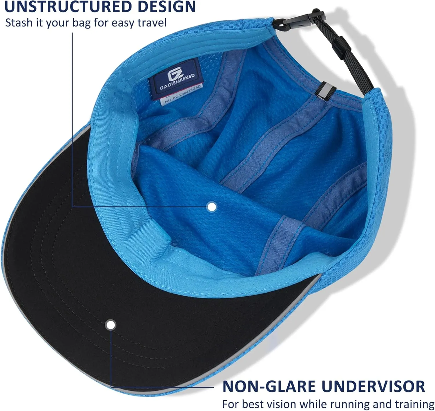 GADIEMKENSD Women's Race Day Running Cap Performance Mesh Hat - Excellent Ventilation, Lightweight, Reflective Safety