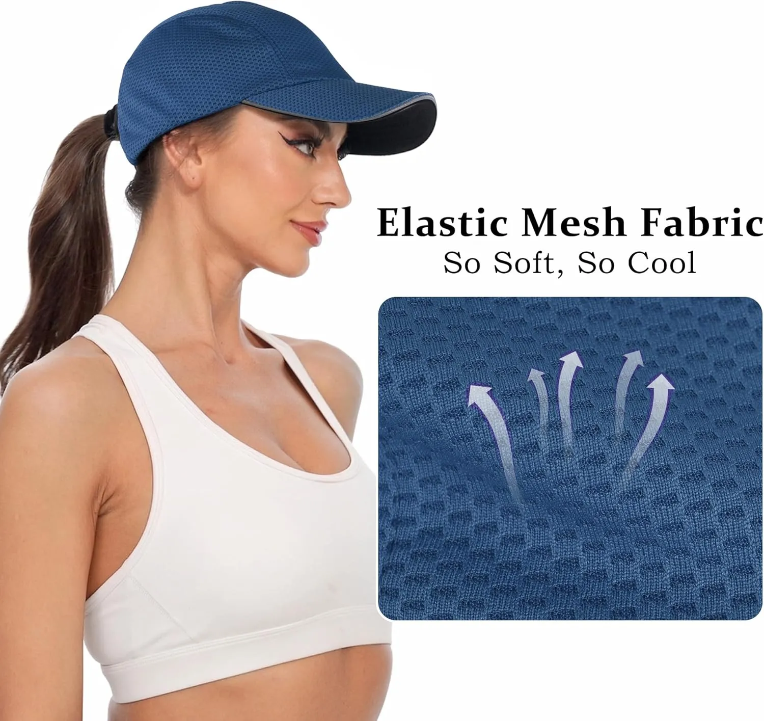 GADIEMKENSD Women's Race Day Running Cap Performance Mesh Hat - Excellent Ventilation, Lightweight, Reflective Safety