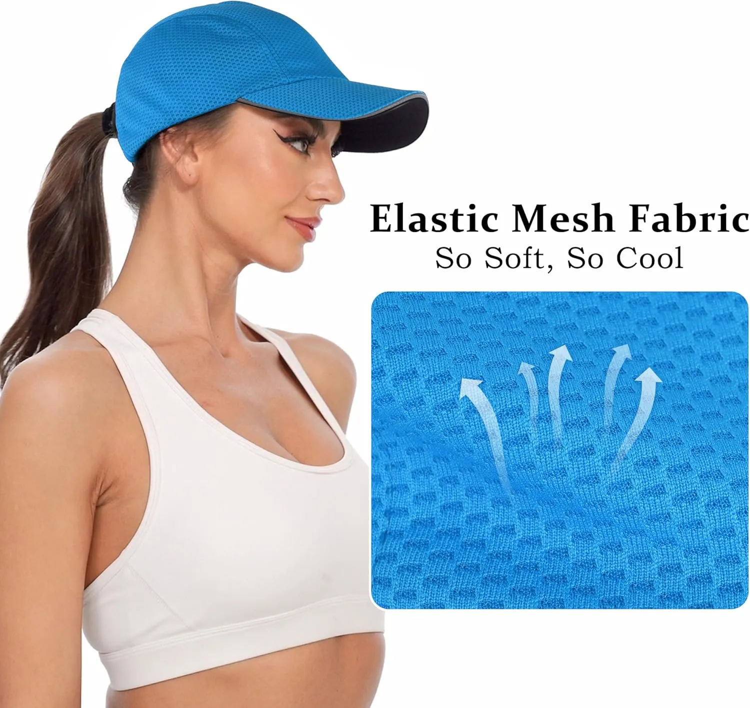 GADIEMKENSD Women's Race Day Running Cap Performance Mesh Hat - Excellent Ventilation, Lightweight, Reflective Safety