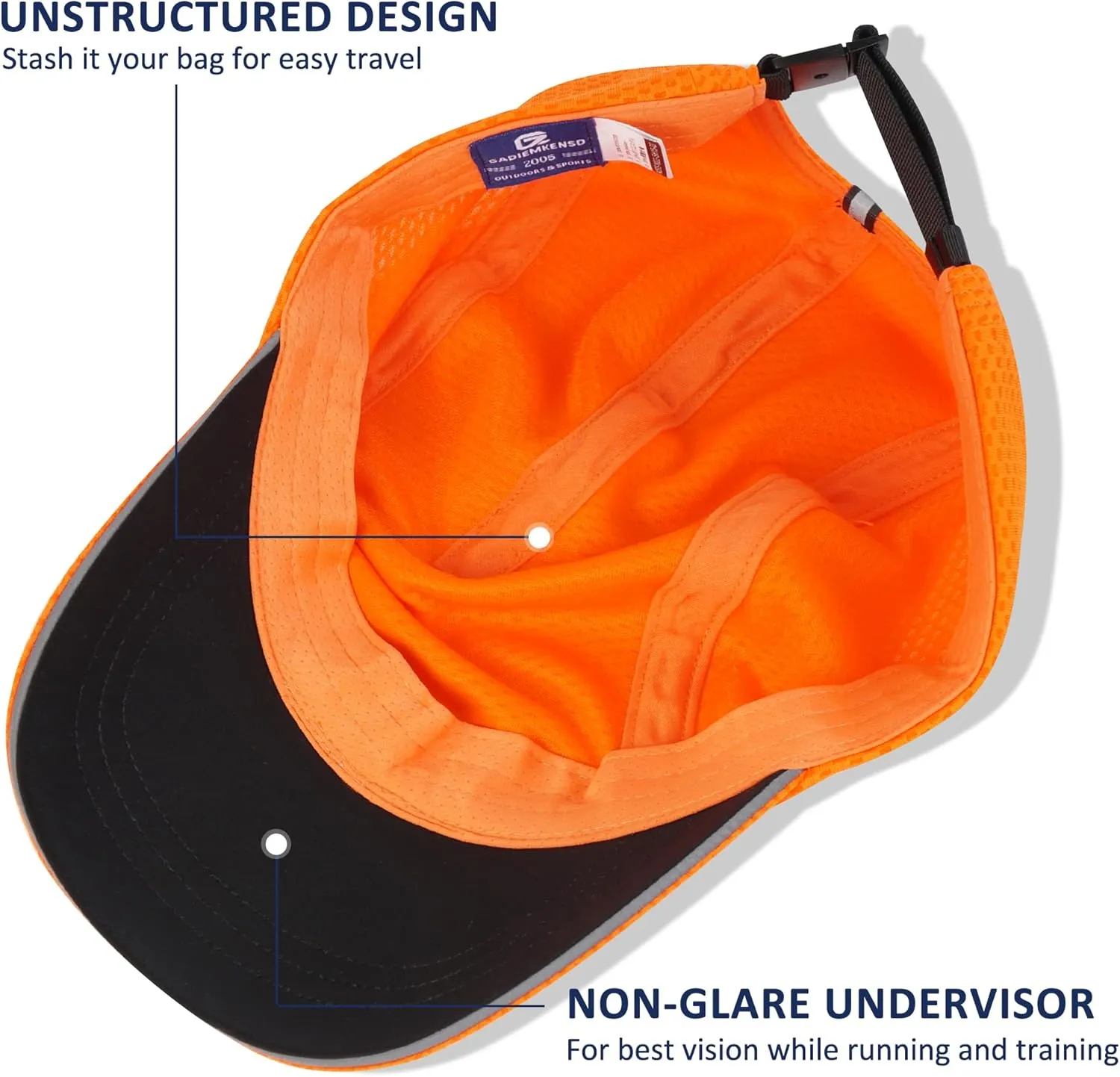 GADIEMKENSD Women's Race Day Running Cap Performance Mesh Hat - Excellent Ventilation, Lightweight, Reflective Safety