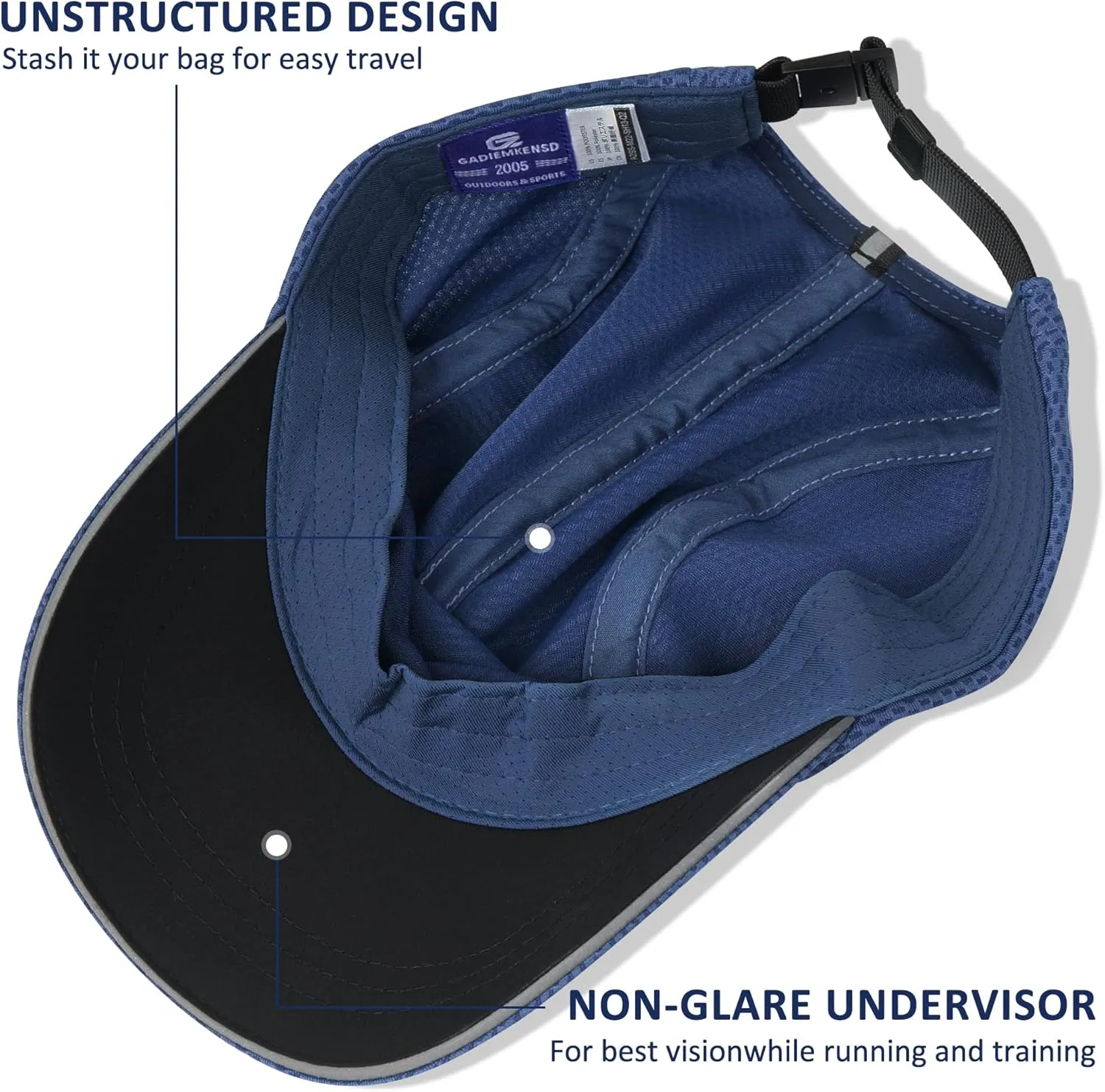 GADIEMKENSD Women's Race Day Running Cap Performance Mesh Hat - Excellent Ventilation, Lightweight, Reflective Safety