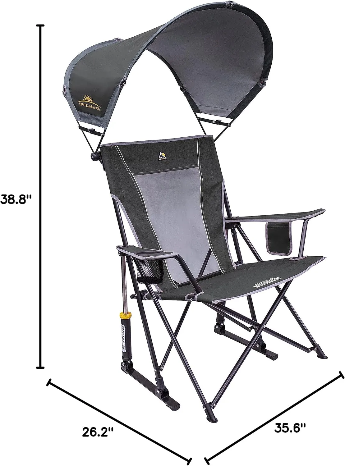 GCI Outdoor Sunshade Rocker Outdoor Rocking Chair with Canopy