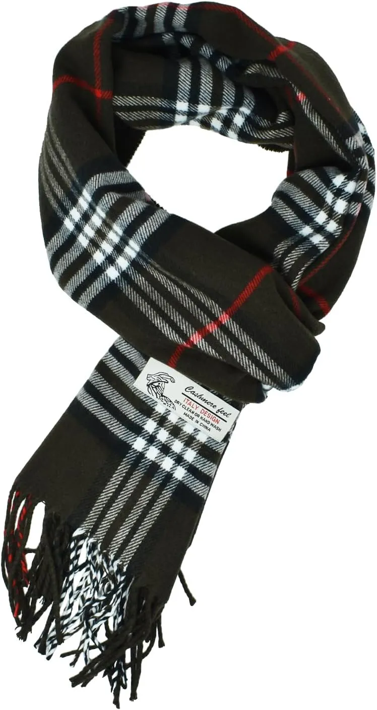 Glory Max Unisex Classic Tartan Plaid Winter Scarf Soft Cashmere Feel 72"x12"