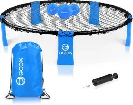 GOOX Outdoor Beach Ball Games with Carrying Bag, 3 Balls, Net and Strip Light (ONLY for Light Up Set)- Played Outdoors, Indoors, Beach, Lawn, Yard and Park