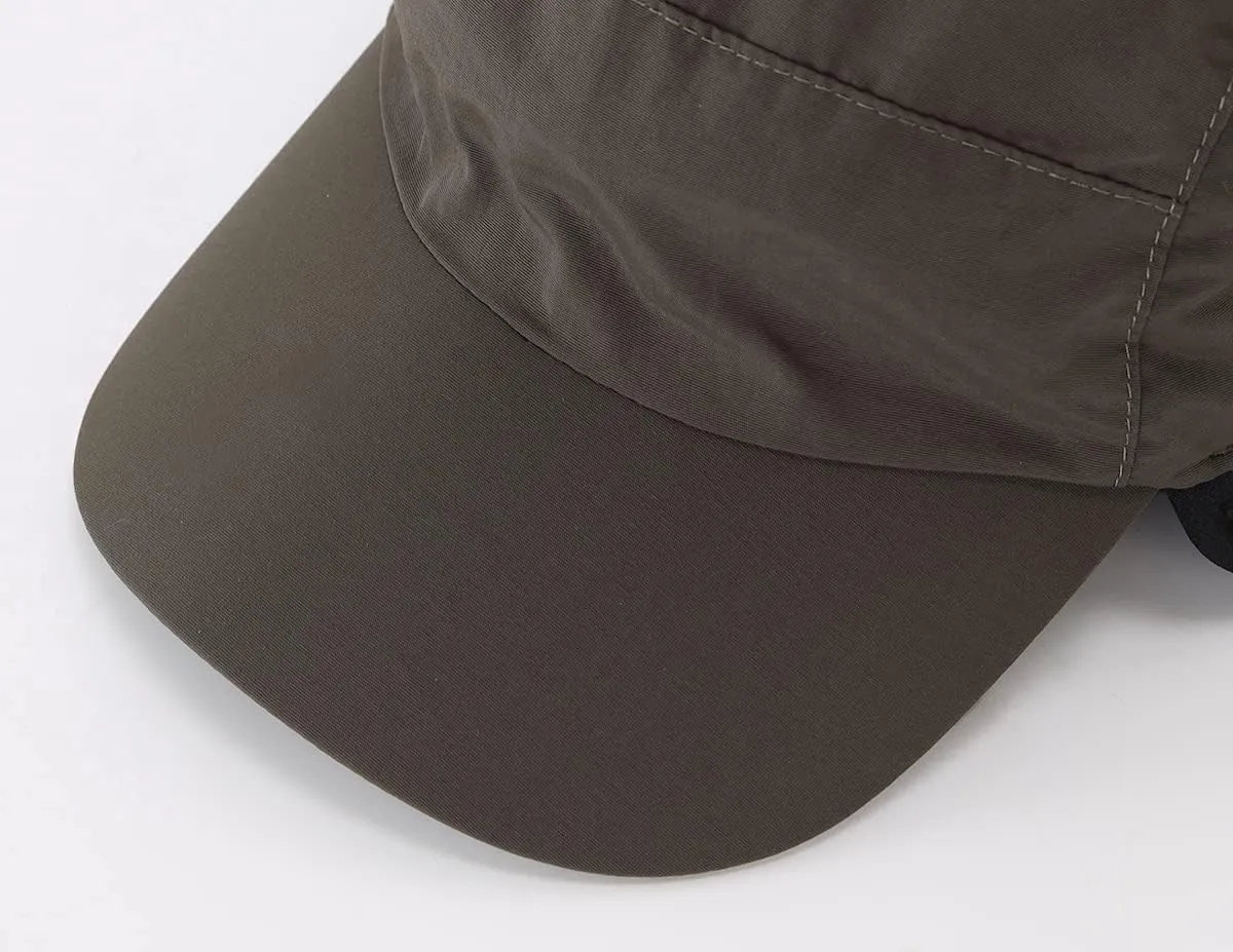 Home Prefer Waterproof Men's Winter Hats with Visor Warm Fleece Lined Baseball Cap Earflaps Trooper Trapper Hat for Men
