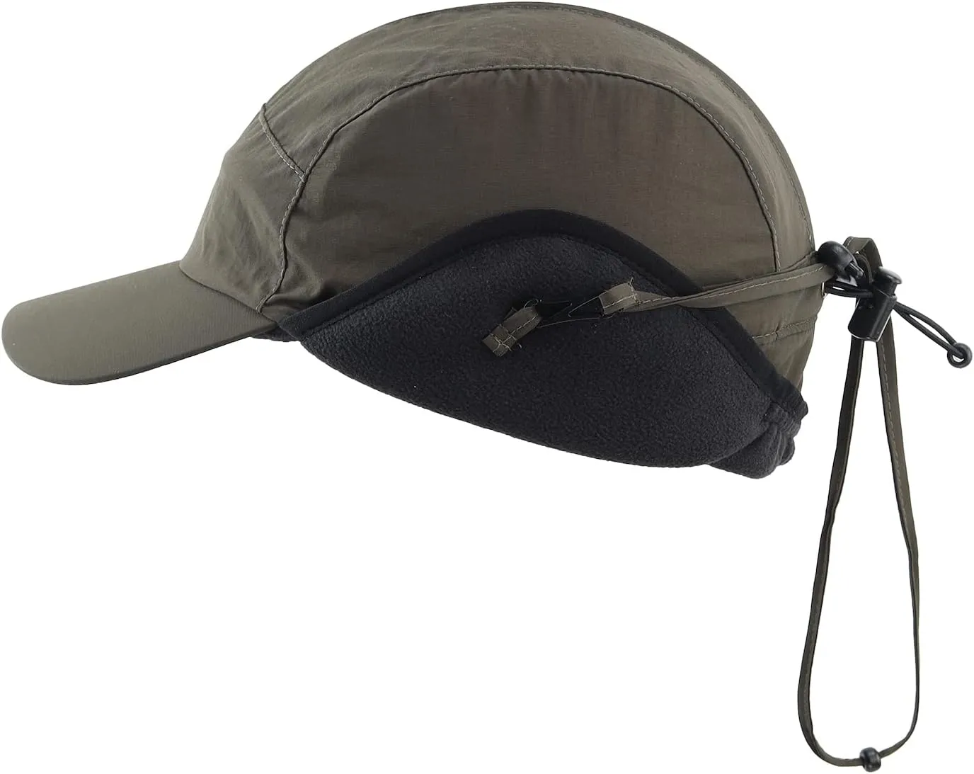 Home Prefer Waterproof Men's Winter Hats with Visor Warm Fleece Lined Baseball Cap Earflaps Trooper Trapper Hat for Men