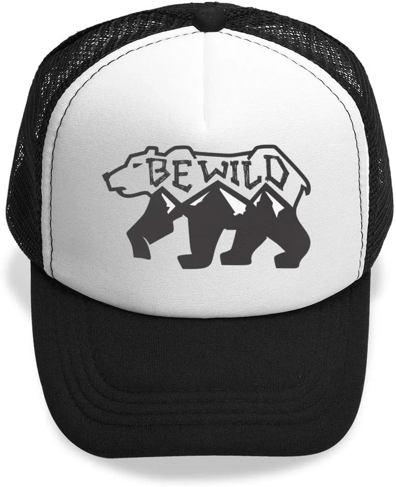 KKMKSHHG Bear Mountain Youth Adjustable Mesh Hats Baseball Trucker Cap for Boys and Girls
