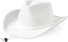 Lanzom Kids Girls Boys Retro Felt Wide Brim Western Cowboy Cowgirl Hat Dress Up Hat with Wind Lanyard