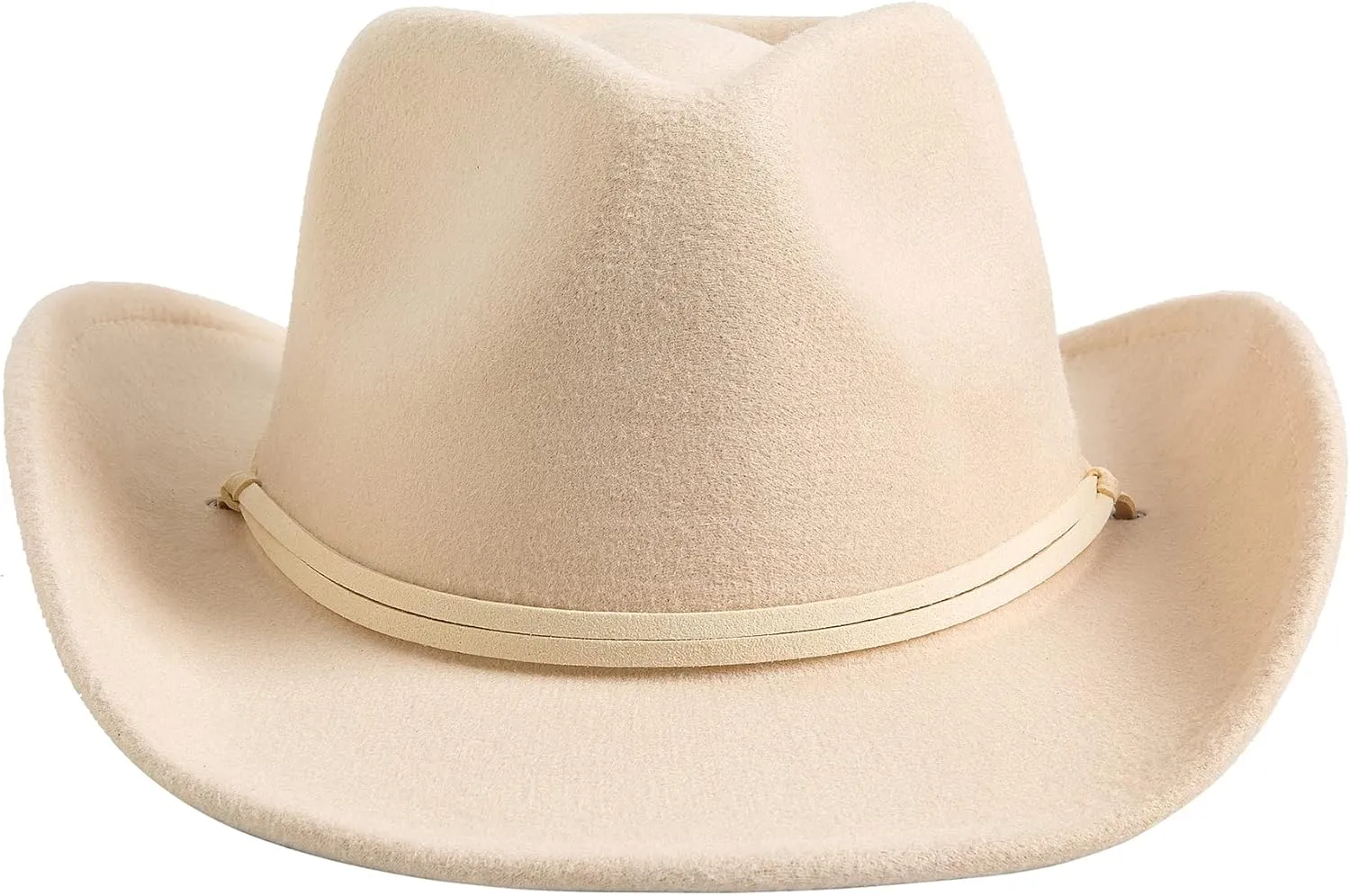 Lanzom Kids Girls Boys Retro Felt Wide Brim Western Cowboy Cowgirl Hat Dress Up Hat with Wind Lanyard