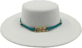 Men Winter Hat Fedora Hat Flat Brim Flat Top Jazz Hat Solid Color Unisex Jazz Hat