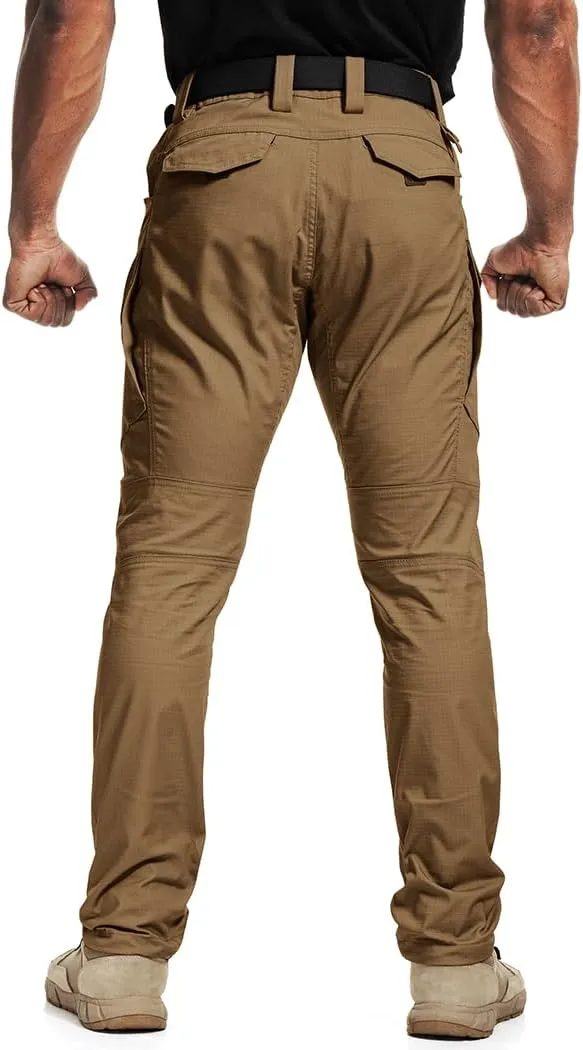 Men's Tactical Pants Flex Ripstop Cargo Trousers for Outdoor Hiking Work Casual Pants Large Capacity Clothing