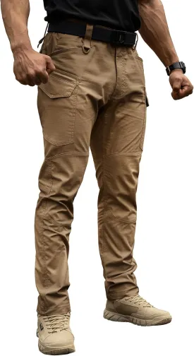 Men's Tactical Pants Flex Ripstop Cargo Trousers for Outdoor Hiking Work Casual Pants Large Capacity Clothing