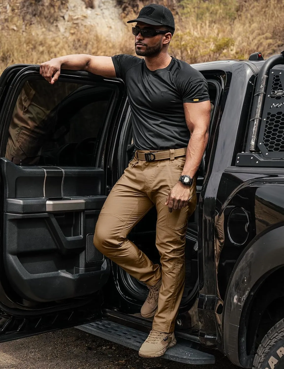 Men's Tactical Pants Flex Ripstop Cargo Trousers for Outdoor Hiking Work Casual Pants Large Capacity Clothing