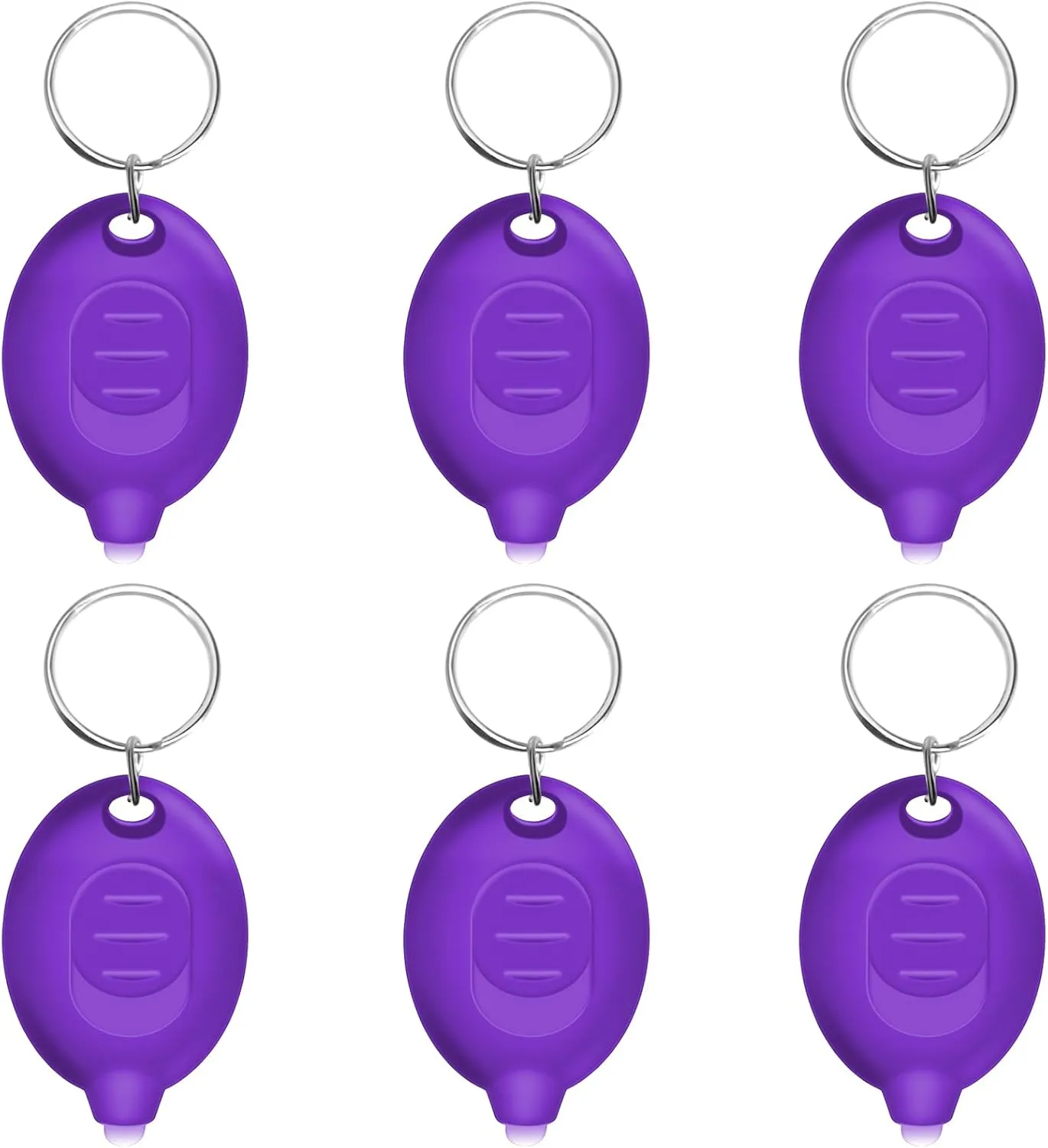 Mini UV Led Keychain Flashlight, Tiny Flashlight, Small Black Light Key Ring Flashlight, 12 Lumen Portable Ultra Bright Battery Powered Mini Black Light for Detector & Scorpion Finder (6PCS)