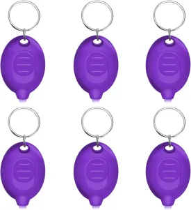 Mini UV Led Keychain Flashlight, Tiny Flashlight, Small Black Light Key Ring Flashlight, 12 Lumen Portable Ultra Bright Battery Powered Mini Black Light for Detector & Scorpion Finder (6PCS)