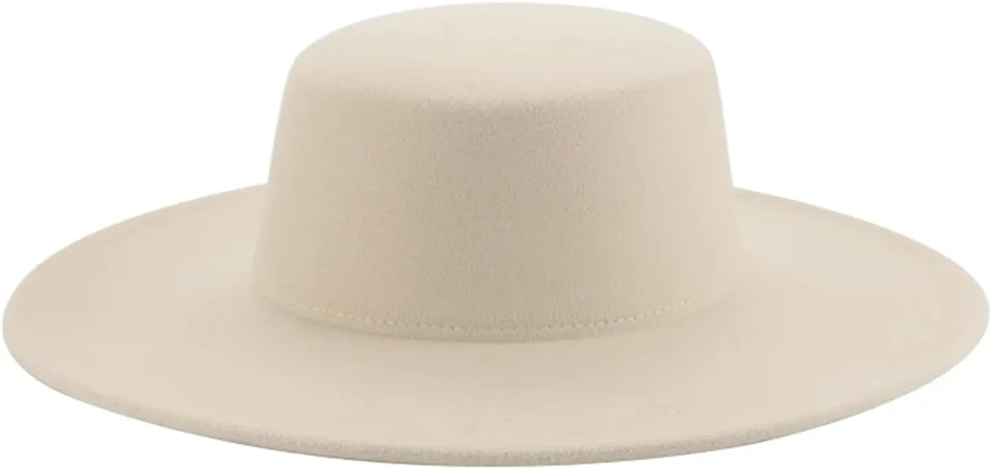 Mnjyihy Women Men Fedora Hats White Khaki Hats Winter Autumn Felted Formal Dress Church Panama Winter Hats