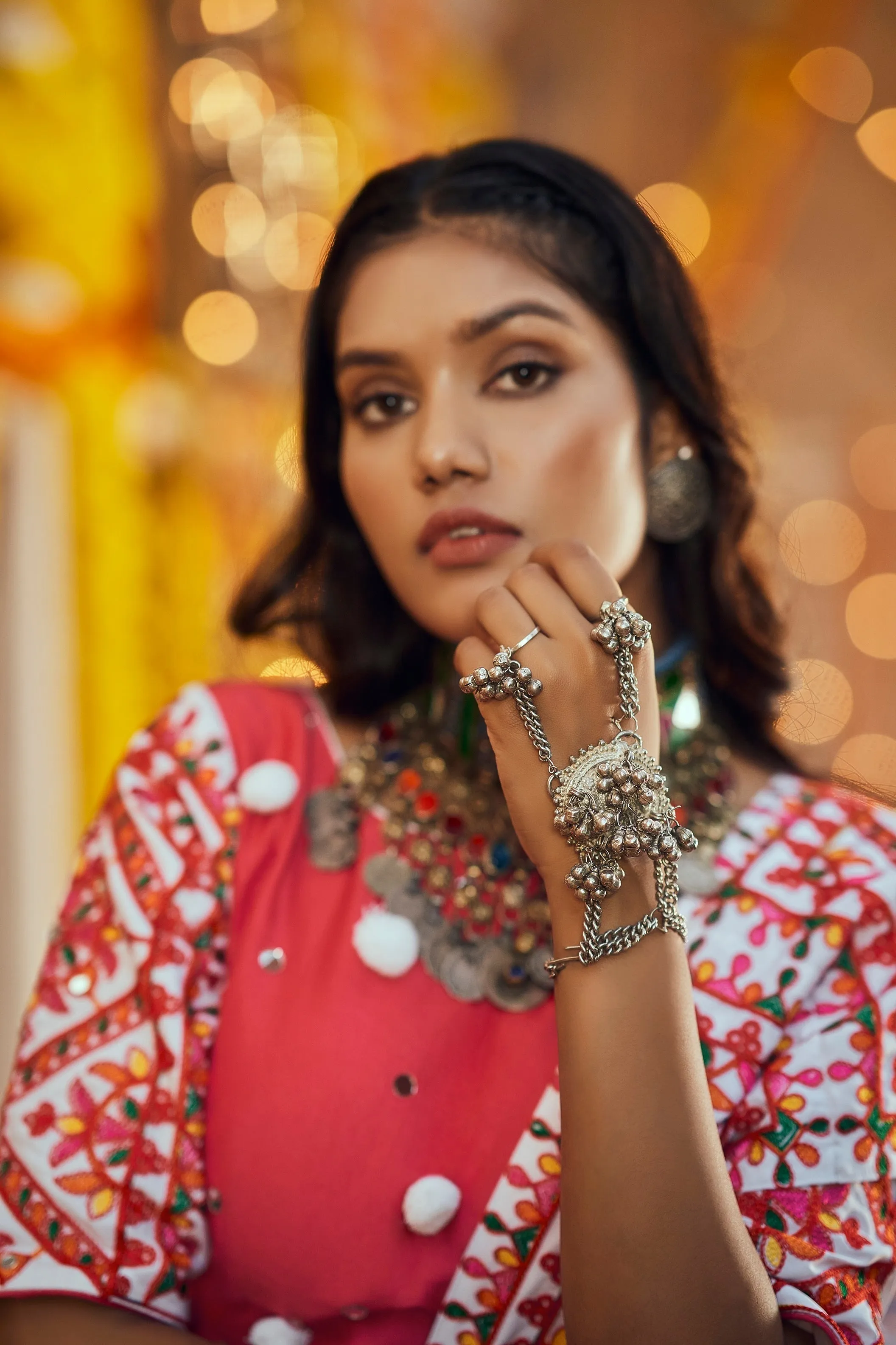 Navratri Special Black With Deep Pink Digital Print Traditional Lehenga With Koti
