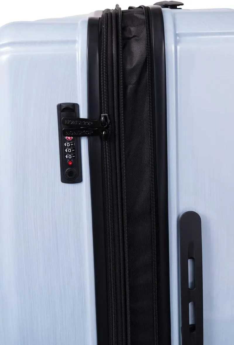 NONSTOP New York Elite Luggage Expandable Lightweight Spinner Wheels hard side shell Travel Suitcase Set, TSA Lock, Double USB Port, 3 packing cubes, Sky Blue, 3-piece Set (20/24/28) W/Power Bank